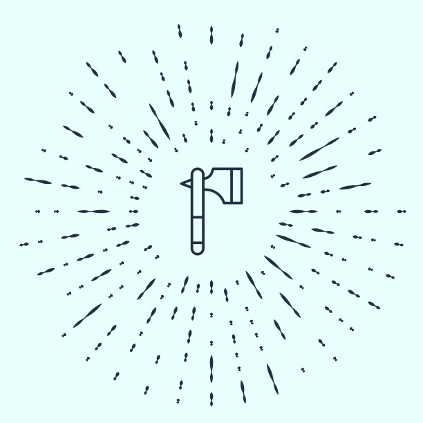 黑线木斧图标孤立在灰色图片下载