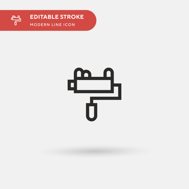 滚动油漆刷简单的图标图片下载