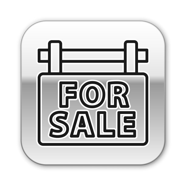 黑线悬挂标志与文字出售图标图片下载