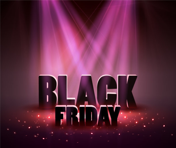 黑色星期五的销售背景是红色的灯光图片下载