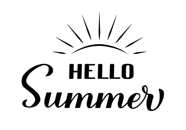 你好夏书法字孤立上图片下载