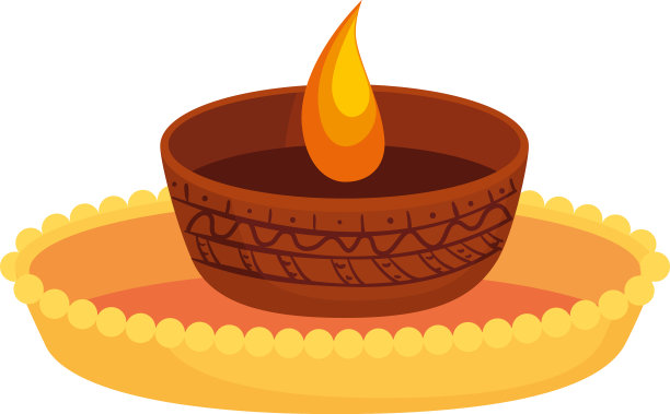 蜡烛印第安装饰在白色陶瓷壶上图片下载