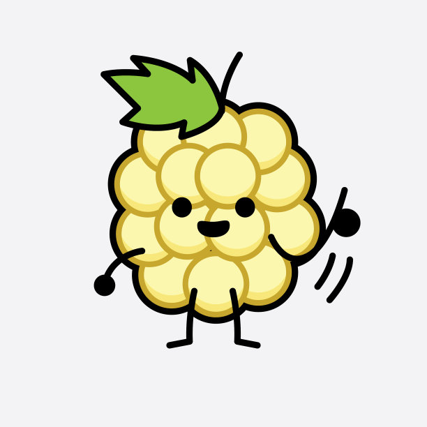 可爱的白色桑树吉祥物人物图片下载