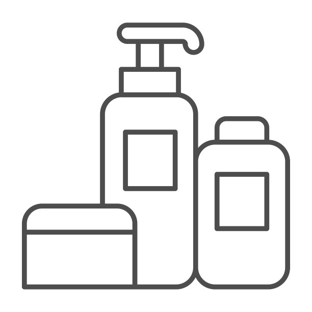 家用化学品细线图标清洁图片下载