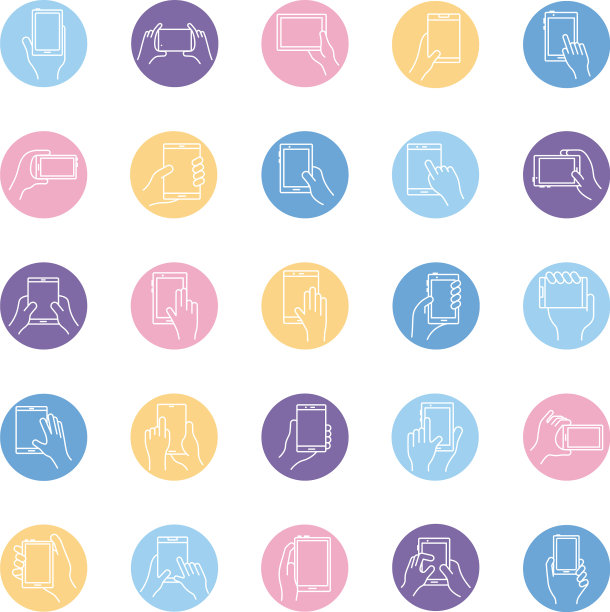 捆绑手和智能手机设置图标图片下载