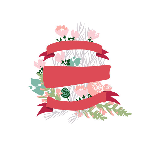 邀请模板与花和印刷图片下载