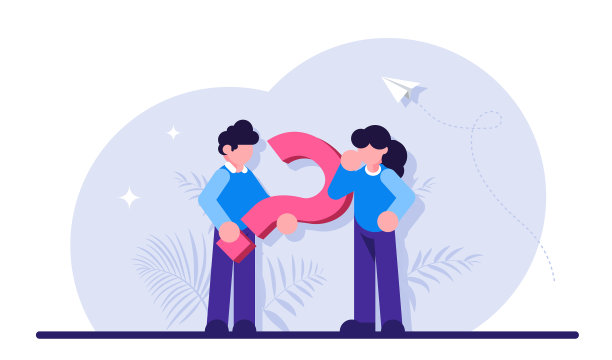 有问题概念的男人和女人旁边一个图片下载