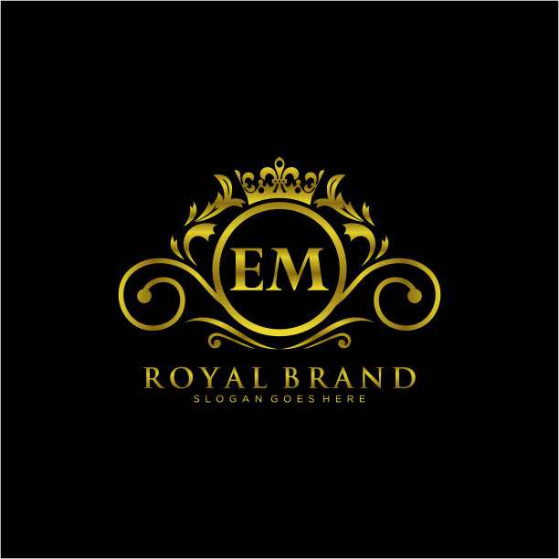 Em字母最初豪华品牌标志模板图片下载