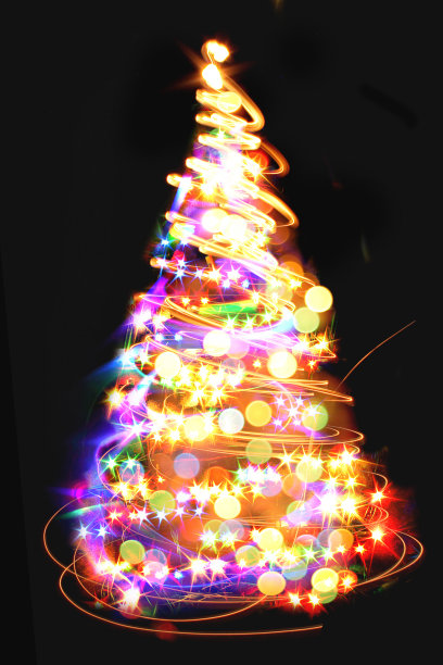 圣诞彩灯作为圣诞树图片下载