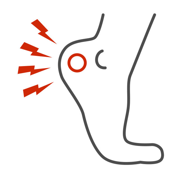 脚后跟疼痛细线图标身体疼痛概念脚图片下载