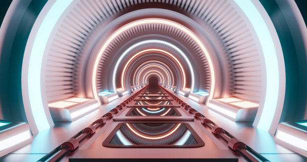 3 d科幻隧道。图片下载