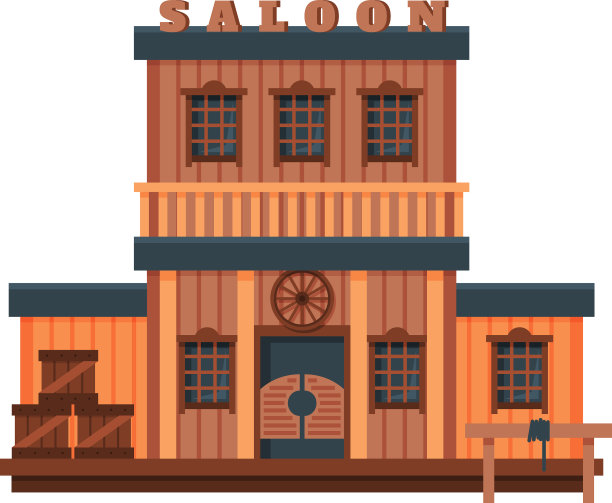 沙龙狂野西部木制建筑建筑图片下载