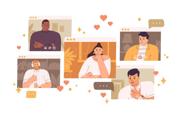 沉思的单身女人在虚拟约会中寻找男人图片下载