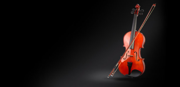 古典小提琴和白色的弓图片下载