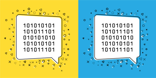 设置行二进制代码图标隔离黄色和图片下载