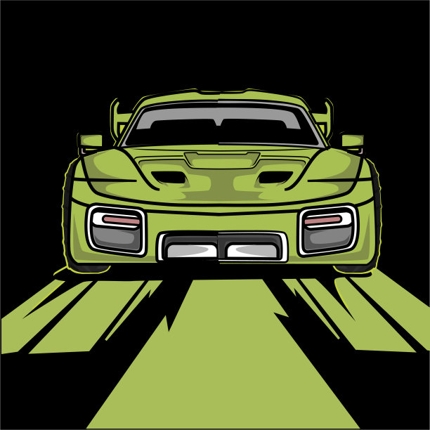 定制汽车等距剪贴艺术图片下载