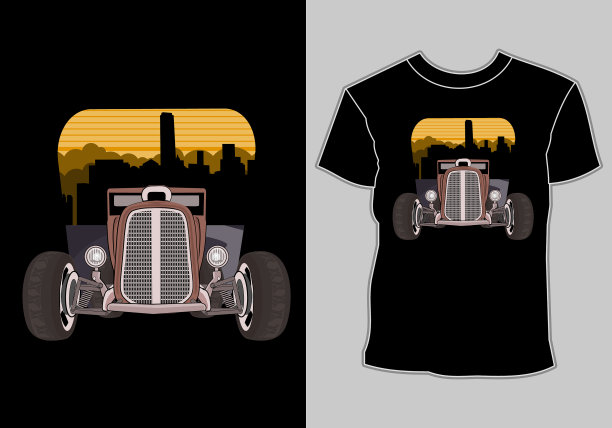 设计t恤的艺术品经典复古风格图片下载