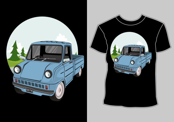 设计t恤的艺术品经典复古风格图片下载