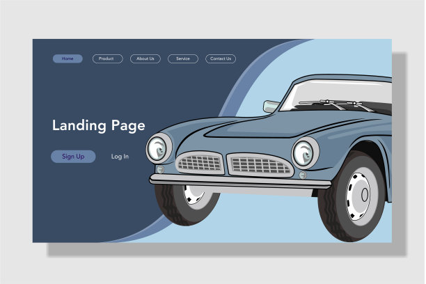 汽车着陆页平图片下载