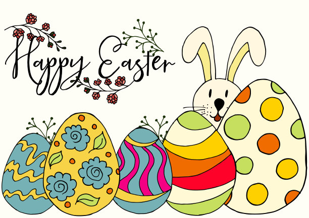 复活节插图。节日贺卡，包装，背景图片下载