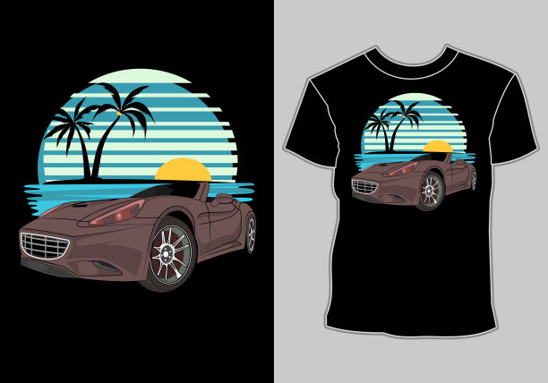 夏季t恤设计现代跑车图片下载