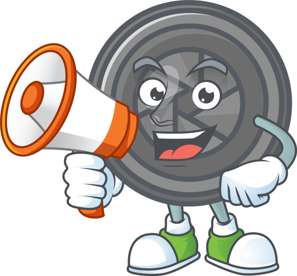 带有扩音器的冰冷卡通镜头图片下载