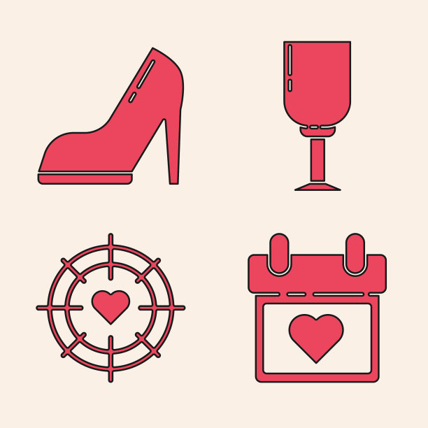 设日历与心女人高跟鞋图片下载