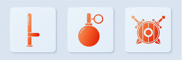 警察用橡皮警棍和木棒设置手榴弹图片下载