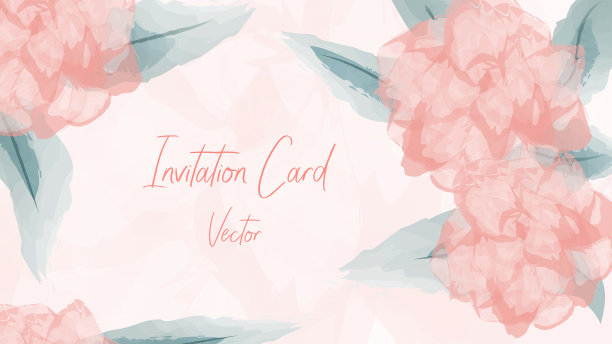 邀请卡花卉婚礼图形水彩画图片下载