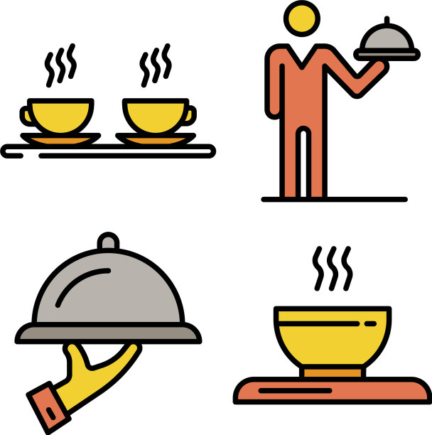 服务员图标平图片下载