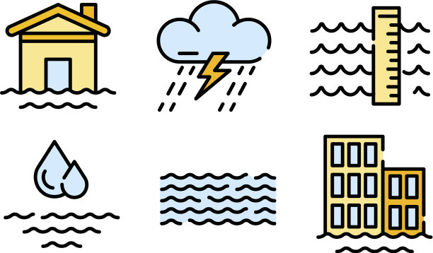 洪水图标平图片下载