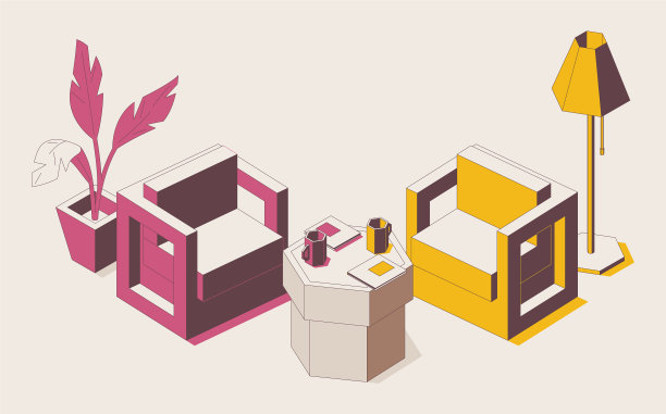 为对手准备家具的概念场景图片下载