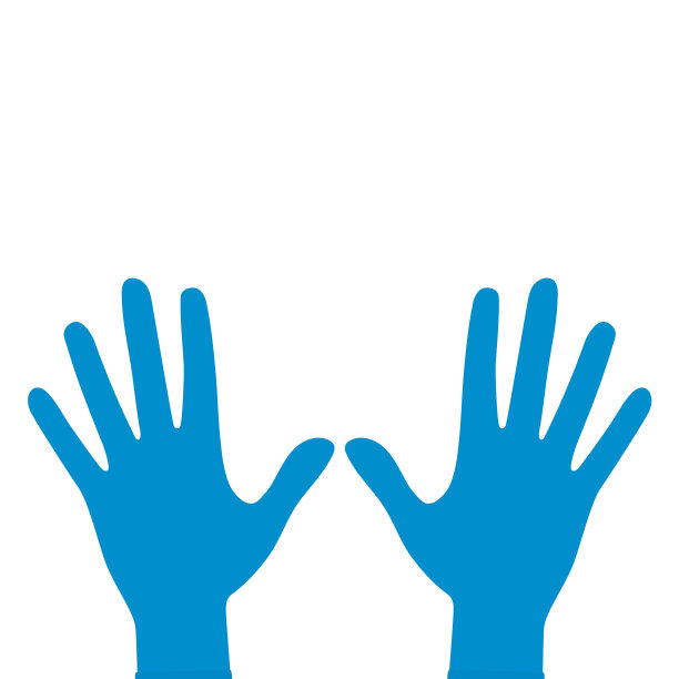 手在橡胶医疗手套保护，防止图片下载