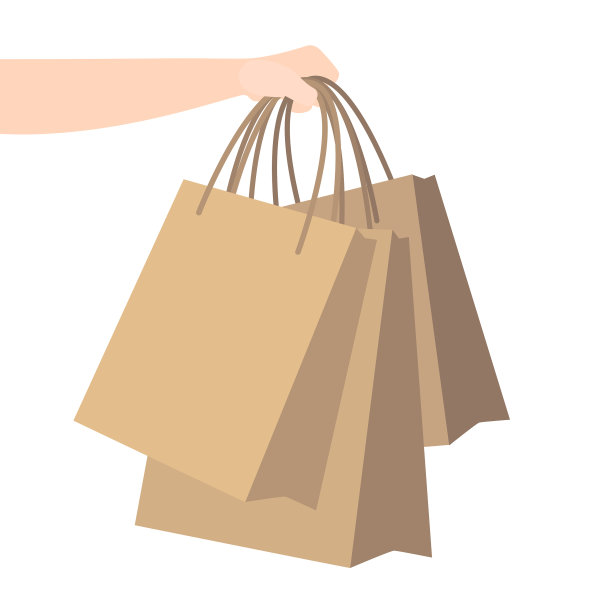 手持牛皮纸纸袋送货上门图片下载