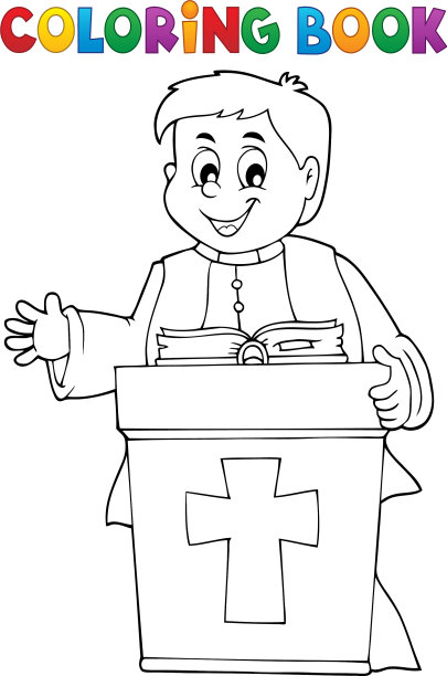涂色书小神父主题2图片下载