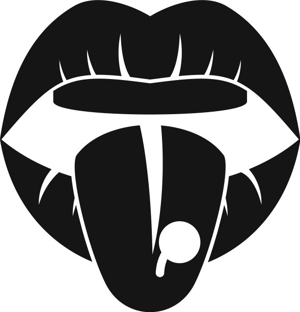 舌刺图标简约风格图片下载