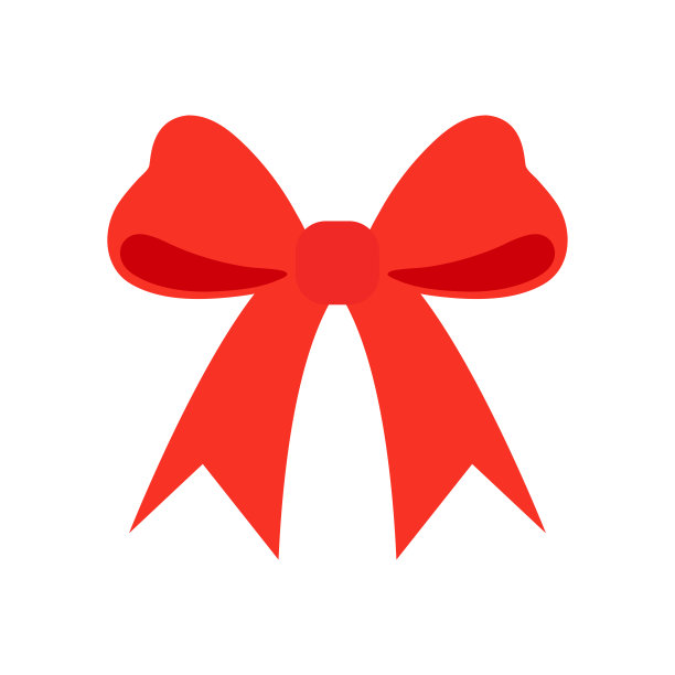 圣诞和新年的红蝴蝶结。矢量图图片下载