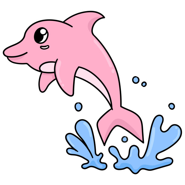 海豚从水里跳起来，嘟嘟可爱图片下载