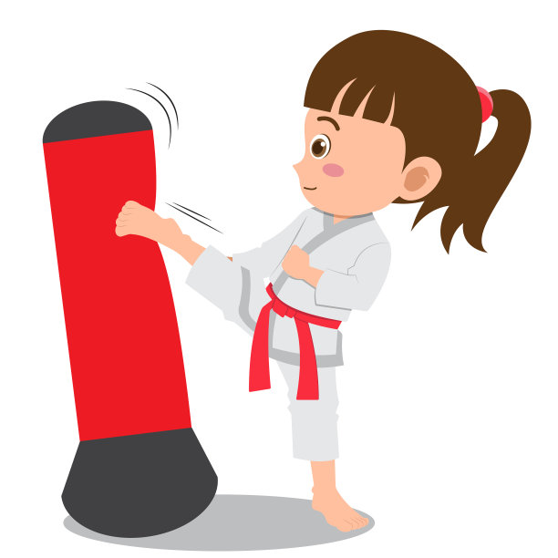 用拳击袋锻炼的孩子图片下载