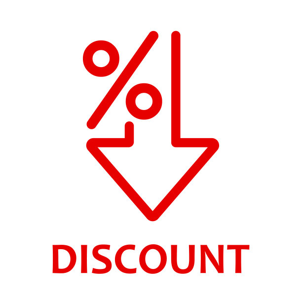 百分比下降线图标。折扣。孤立在白色背景上。矢量插图。图片下载