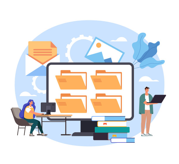 网上网络教育学习类视频教程。矢量概念平面图形简单说明图片下载