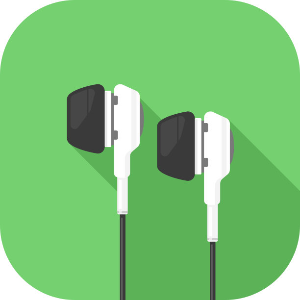 耳机耳机平面图标矢量插图图片下载