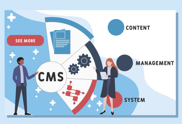 矢量网站设计模板。内容管理系统的缩写。图片下载