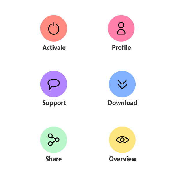 平面标志基本设置适合网站，应用程序，用户界面，手机。图片下载