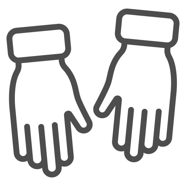 冬季手套线图标，冬季服装概念，冬季手套标志在白色的背景，一双温暖的手套图标在轮廓风格的移动和网页设计。矢量图形。图片下载