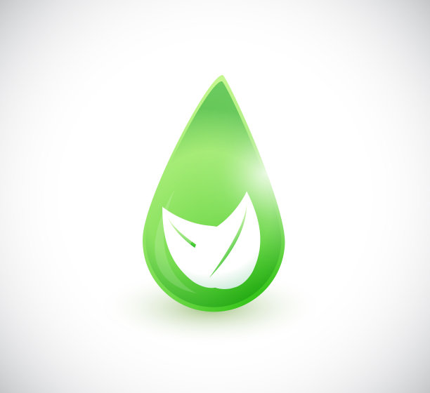 绿色叶子水滴插图设计图片下载