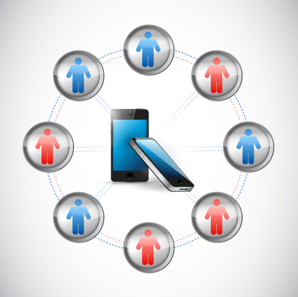 人际网络和电话交流图片下载