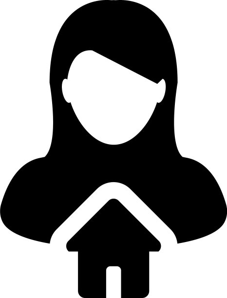 房子图标与人头像女性用户图片下载