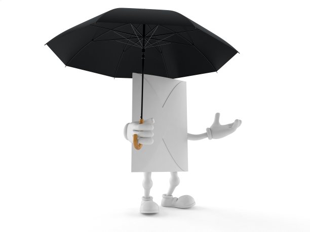 信封字符撑伞图片下载