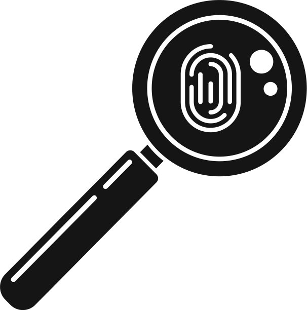 警察放大镜指纹图标样式简单图片下载